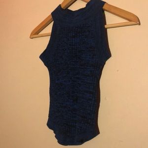 Blue and Black Crop Top